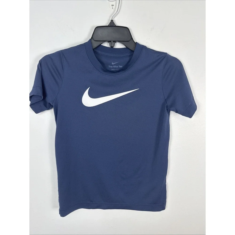Nike Youth Dri-fit Park VII Short Sleeve Jersey Size Small Navy Blue Athletic